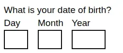Date field from GOV.UK Design System