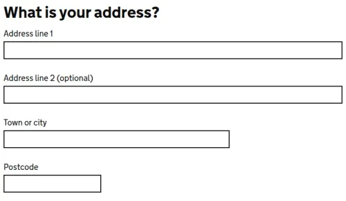 Fieldset from GOV.UK Design System