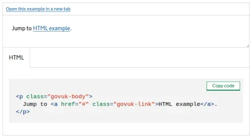 Link from GOV.UK Design System