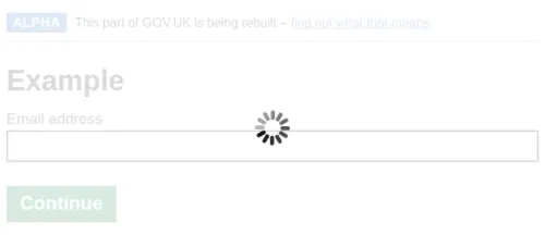 Loading box from GOV.UK Design System