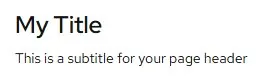 Page header