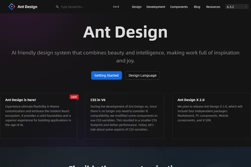 Ant Design website screenshot