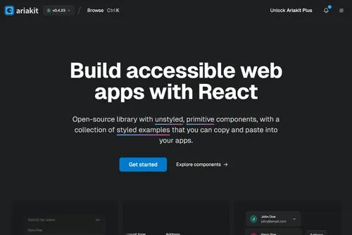 ariakit Toolkit website screenshot