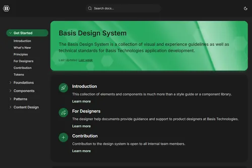 Basis Design System website screenshot